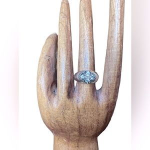 Sterling silver and light blue topaz ring